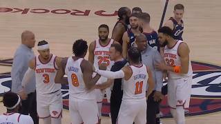 OG Anunoby dunks over Max Strus then they get tangled up in Game 4