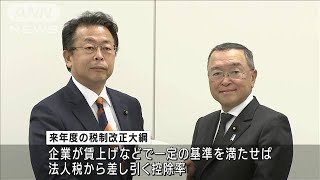 税制改正大綱決定　賃上げ税制拡充　中所得層支援(2021年12月11日)