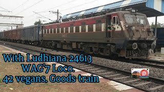 ||42 Vegan good's trian|| Ludhiana WAG'7#24613 loco|| Indian railway