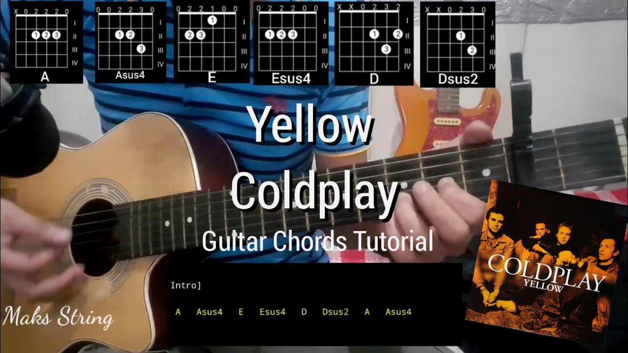 How To Play Yellow By Coldplay Guitar Tutorial Easy Chords Acordes ...