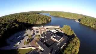 Fall Creek Falls, TN - Fisherman's cabins - view from drone