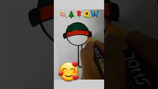 🍭🌲🌹🌻🦋Mix emoji Drawing|Satisfying Creative Art#viral#shortfeed#reels#shorts#drawing#emoji#mixart#yt