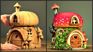 ❣DIY Mushroom House Using Cardboard❣