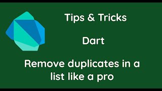 Dart | Tips \u0026 Tricks | Remove duplicates in a list like a pro