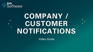 Company/Customer Notifications | Novara EHS Software