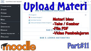 CARA UPLOAD MATERI PEMBELAJARAN BISA PDF DAN VIDEO - PART#11 TUTORIAL LENGKAP LMS MOODLE