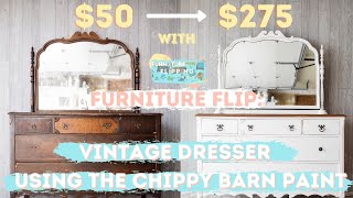 | DIY Vintage Farmhouse Dresser | The Chippy Barn Paint & Top Coat | FURNITURE FLIPPING TEACHER |