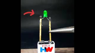 simple electric circuit with hw 9v battery and LED / science experiment project