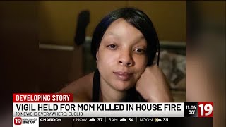 Family holds vigil for Amber Hines, killed in house fire allegedly set by her son