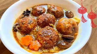 小船蔬食veggiefood：Vegan Braised Pork Balls︱紅燒獅子頭︱鮮香下飯︱喜氣洋洋︱家宴年夜飯