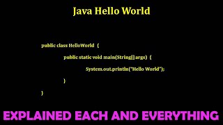 JAVA HELLO WORLD EXPLAINED EVERYTHING | BREAKDOWN BLOCKWISE AND WORDWISE |