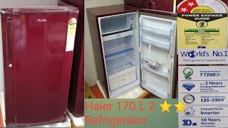 Haier 170 L Direct Cool Single Door 2 ⭐⭐ Refrigerator (Burgundy Red🔴 HRD-1702/2022) unboxing #haier