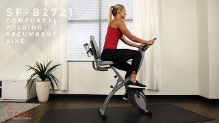 Sunny Health & Fitness SF-B2721 Comfort XL Folding Recumbent Bike