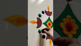 Easy Diya rangoli designs 🪔🪔 #diwali#rangoli#rangolidesigns