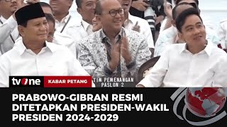 KPU Resmi Tetapkan Prabowo-Gibran Presiden dan Wapres Terpilih | Kabar Petang tvOne