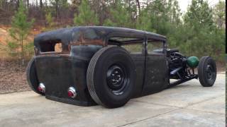 1929 FORD MODEL A SEDAN BAGGED RAT ROD CHOPPED AIR RIDE HOT ROD COUPE