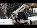 barry bros. snow removal with bobcat s300 and 8 protech snow pusher