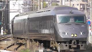 JR九州　787系特急きりしま8号 鹿児島中央駅～宮崎駅6008M   すれ違い817系V521都城駅～鹿児島中央駅（6937M）和泉屋踏切 撮影日2023 3 8