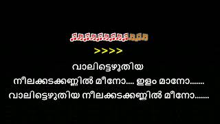 valittezhuthiya neelakadakannil karaoke with lyrics malayalam |വാലിട്ടെഴുതിയ നീലക്കടക്കണ്ണിൽ KARAOKE