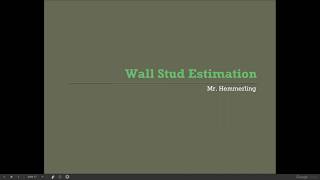 wall stud estimation
