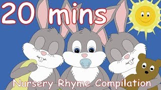 Sleeping Bunnies (Hop Little Bunnies) And Lots More Nursery Rhymes! 20 minutes!
