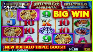 All 3 Coins → WHAT?!! Buffalo Triple Boost Slot - NEW \u0026 BIG WIN!