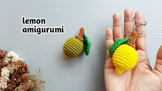 gantungan kunci rajut buah lemon || crochet lemon keychain