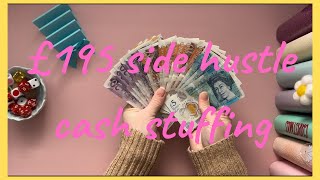 Bonus side hustle cash stuffing £195 🩷 Completed Freedom 🩷 making saving fun 💕