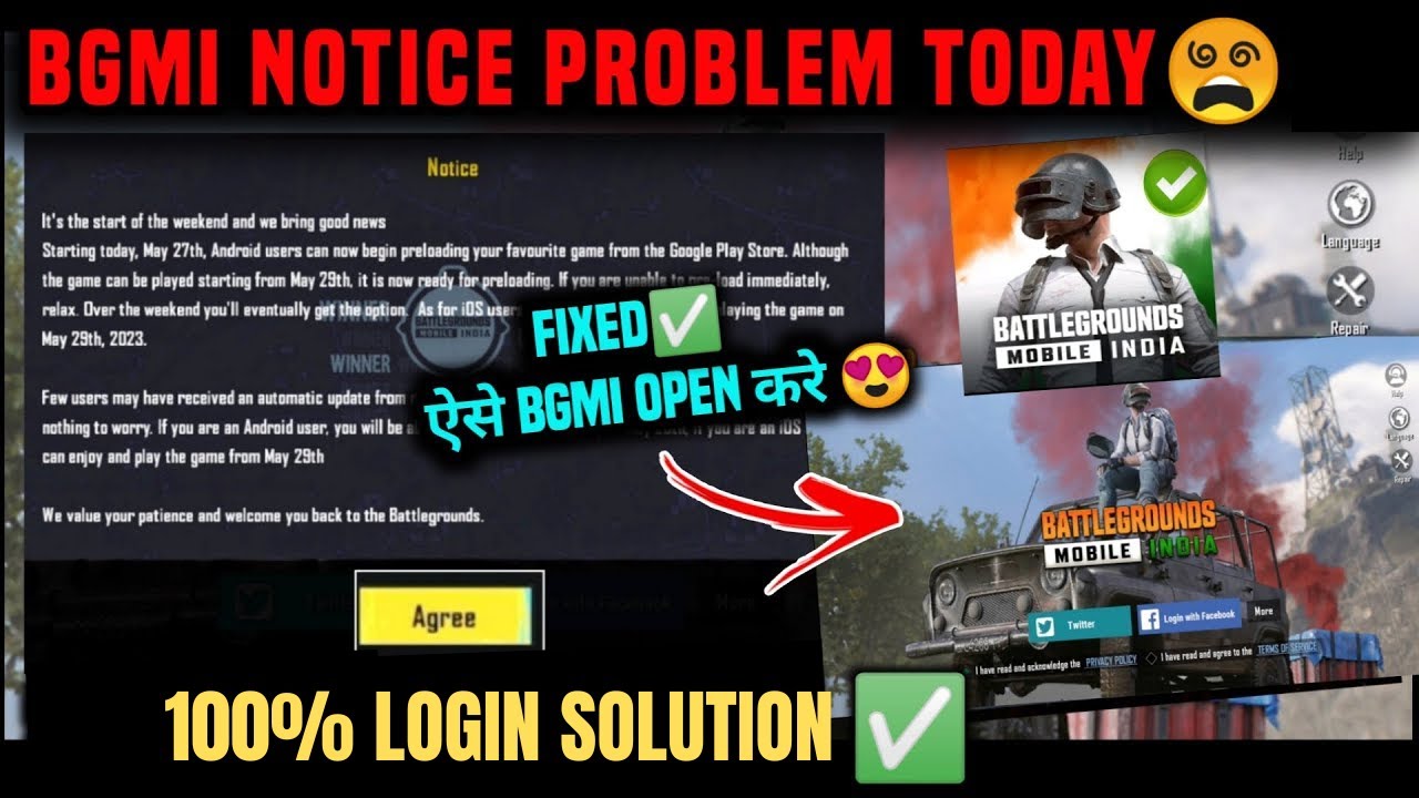 BGMI NOTICE PROBLEM SOLUTION | BGMI NOT OPENING TODAY | BGMI LOGIN ...