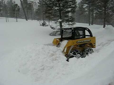 Skid Steer Pushing Snow Youtube