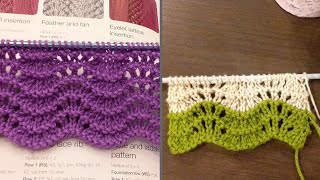 Knitting Stitch Pattern / Feather and Fan Stitch Lace Pattern