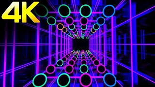 4K Abstract OLED Neon Square Led Lights Blue Color Screensaver Video Background Loop No sound