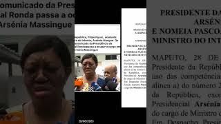 PR exonera Arsénia Massingue do cargo de Ministra do Interior e nomea Pascoal Pedro João Ronda.