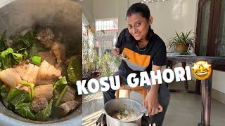 Kosu Gahori Recipe | Boiled Pork with Taro Leaves | Sumi&Suvi☁️