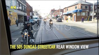 Toronto Streetcar Ride -Taking The 505 Dundas Route From Little Portugal To The Heart Of Downtown-4K