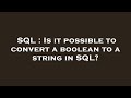 SQL : Is it possible to convert a boolean to a string in SQL?