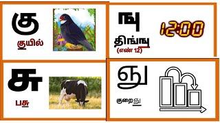 தமிழ் எழுத்துக்கள் / கு - நு / உயிர்மெய் எழுத்துகள் / படங்களுடன் கூடிய தமிழ் எழுத்துக்கள் /