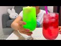 【飲む音】3色クリームソーダ　飲み物の音｜asmr｜drinking sounds｜cream soda｜