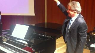 Paolo Fazioli demonstrates new optional slow-close lid on Fazioli F228 'Silver' Piano