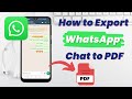 How to Export WhatsApp Chat to PDF 2025 | Step-by-Step Guide