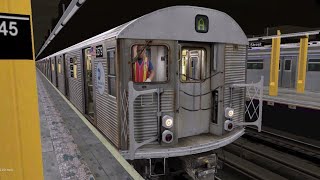 OpenBVE NYC Subway: Howling Motors 2007 R32 A Express RFW from 145 St to 14 St.