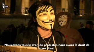 Heurts en marge d’une marche anti-capitaliste des Anonymous à Londres