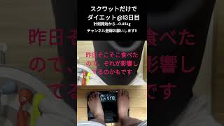 スクワットだけで30日後に-10キロを目指す!  / Just a squat – aim to lose 10 kilos！start frome 92.15kg #day13  #shorts