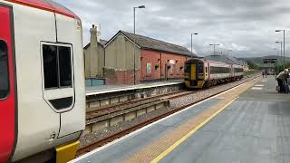 TfW Class 158 158827 and 158834 at Tywyn Gwynedd #cambriancoast #transportforwales #tfw #train