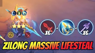 W.M Lancer Zilong With Dragon Spear Massive Lifesteal!! Best Trick Magic Chess Mobile Legends.