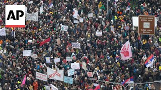 Serbian students lead huge protest in city of Kragujevac