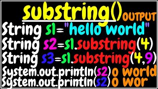 substring ( ) method in string | java | ICSE X | class 10 | Semester 2 | computer applications