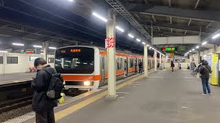 JR武蔵野線 209系500番台千ケヨM76 編成 各駅停車府中本町行き 発車シーン@市川塩浜