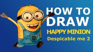 How to draw a minion from Minions easy step by step video lesson for beginners