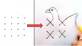 How to Draw an Eagle with 4×4 Dots by Pencil || Easy step by step || Shan_Drawing